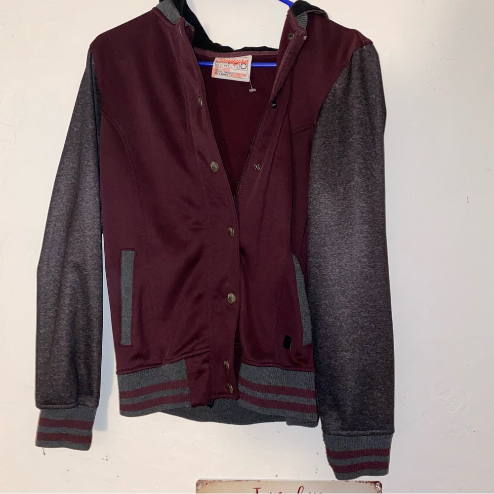 Empyre Red and Gray Varsity Jacket Relaxed Fit